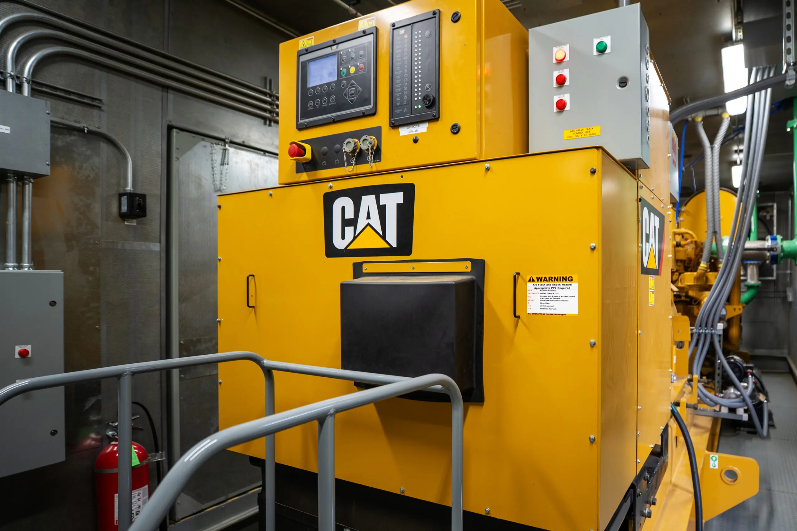 Standby generator within enclosure
