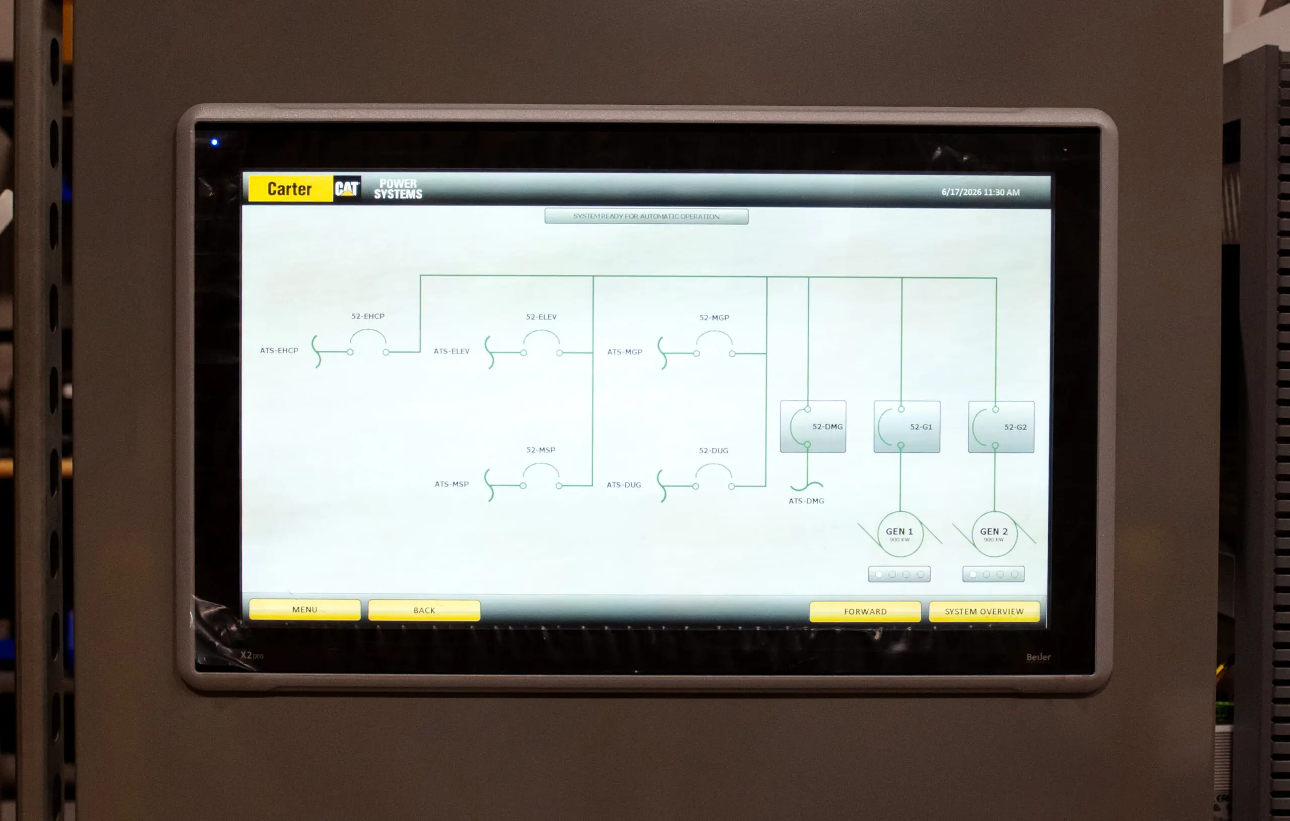 Carter-built Human Machine Interface screen